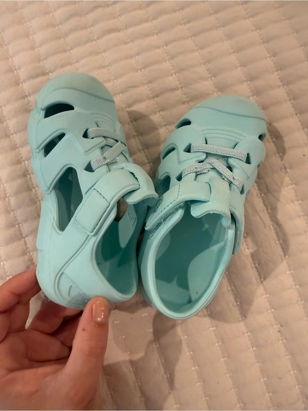 Stride Rite Aqua Mint Kids Water Sandals with Hook-and-Loop Strap